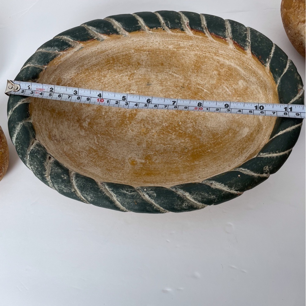 Hand Painted 7 Pieces Terracotta Fruit Bowl Rustic Vintage Vibe Center piece - Picture 8 of 9
